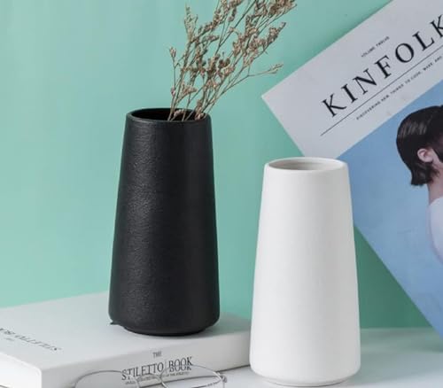 12 Inch Tall Premium Quality Ceramic Vase | Flower Vase for Home Decor | Farmhouse Decor, Desk Decor, Modern Decor, Aesthe...