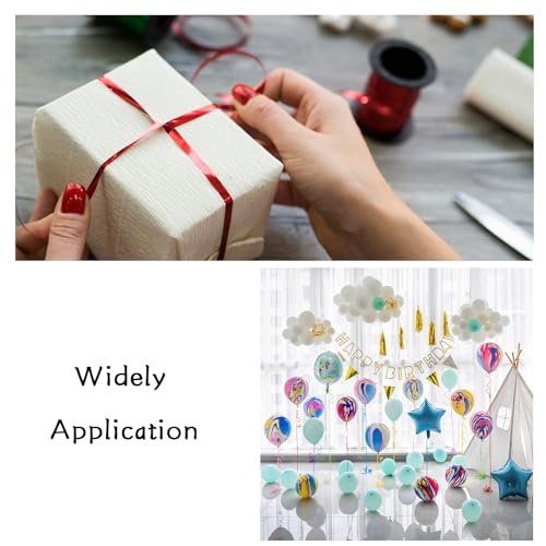 WWTIANFC 100 Yards Curling Ribbon-Balloon 6PCS Ribbon-Balloon String for Art&Craft Decor,Gift Wrapping,Ribbons and Bows fo...