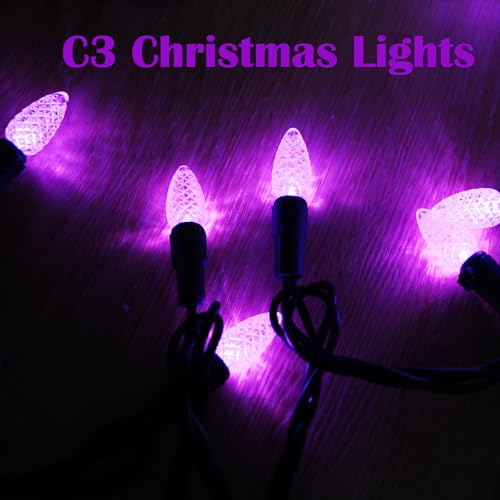 FOMOMDI C3 Outdoor Christmas Lights, 18Ft 50 LED Commercial Grade String Lights for Patio Garden Home Halloween Xmas Tree ...