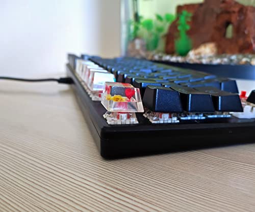 Custom Resin Artisan Escape Keycaps (OEM, R4) for Cherry MX Gaming Mechanical Keyboards, Transparent Flower Cool Esc Key C...