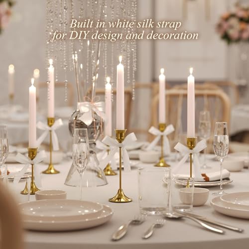 FSyueyun Brass Candlestick Holders Set of 3, Elegant Metal Candlestick Holders for Vintage Taper Candle Holders, Perfect f...