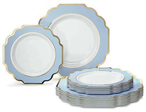 " OCCASIONS " 50 Plates Pack (25 Guests)-Heavyweight Wedding Party Disposable Plastic Plate Set -(25x10.5'' Dinner + 25x...
