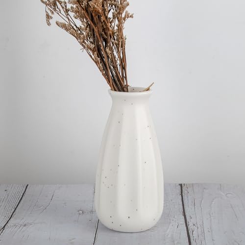 Set of 4 Small White Ceramic Vases Table Flower Vase Modern Decorative Vases for Pampas Grass, Small Vase for Home Living ...