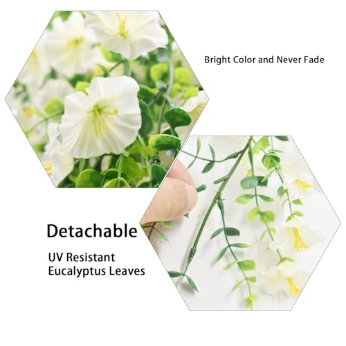 Vopie 4 Pcs Look Real Artificial Flowers for Outdoors, Artificial Hanging Flowers for Outdoors, UV Resistant Fake Hanging ...
