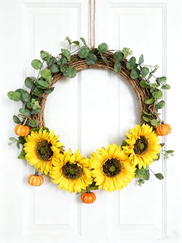 Sunflowers Artificial Flowers 6PCS Long Stem Large Fake Sunflower Kitchen Decor Realistic Silk Yellow Faux Flower For Birt...