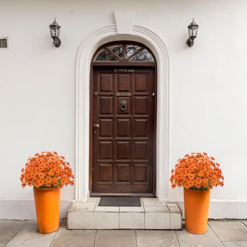 TYISWY 21 Bundles Outdoor Artificial Flowers UV Resistant Fake Silk Flowers No Fade Faux Plastic Plants Garden Porch Windo...