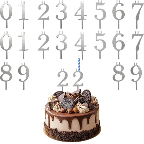 Reusable Number Birthday Candle Holder Set, Adjustable Candles Stand, Digital Birthday Cake Candle Holders Set, Party Cake...