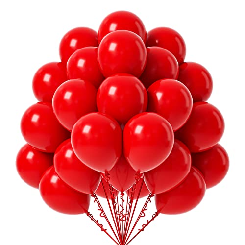 FOTIOMRG Red Balloons, 50 Pack - 12 inch Latex Party Balloons for Birthday, Graduation, Baby Shower, Valentines, Christma...