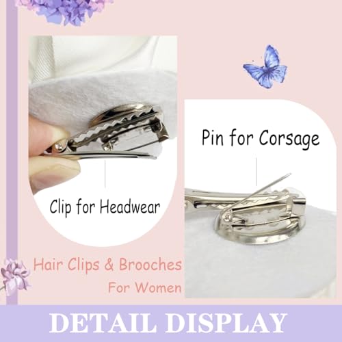 Dainty Flower Hairpins Hair Clip for Women Organza Stain Fabric Floral Brooches and Pins Lightweight Fashion Headpieces Ha...