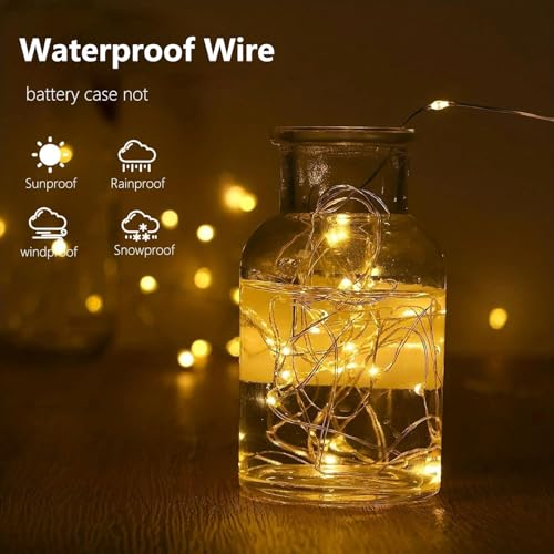4-Pack Fairy Lights Battery Operated with Timer, Waterproof 16FT 50 LED String Lights Indoor Outdoor, Cuttable Starry Fair...