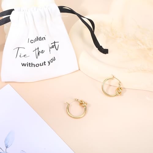 8Pcs Gold Hoop Knot Earrings for Women Trendy, Cute Bridesmaid Proposal Gifts Bridesmaid Earrings for Women Jewelry Good H...