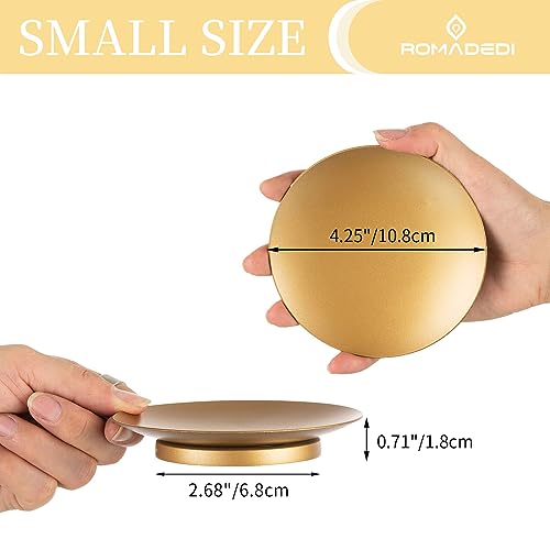 Romadedi Iron Plate Candle Holder - Gold Candle Holders for Pillar Candles, Set of 2 Small Candle Tray Pillar Candle Holde...