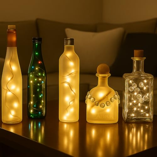 Novelty Lights 5.5 Feet 10 Bulb Clear Mini Light String on White Wire, Non-Connectable Incandescent Fairy Lights for Bottl...