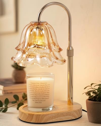 Flower Candle Warmer Lamp with Timer - Dimmable Electric Candle Lamp, Birthday Gifts for Women Mom, House Warming Gifts Ne...