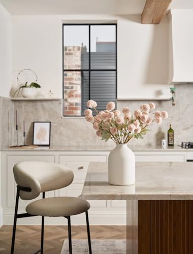 Laelfe Fall Flowers Artificial Pompon Mum, 5Pcs Fake Kiku Flowers Silk Small Mini Chrysanthemum Ball Faux Mum Decor for Au...