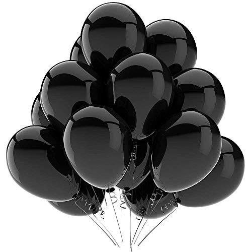 KBZVNAF Black Balloons Latex Party Balloons - 50 Pack 12 inch Helium Matte Black Balloons for Wedding Graduation Baby Show...