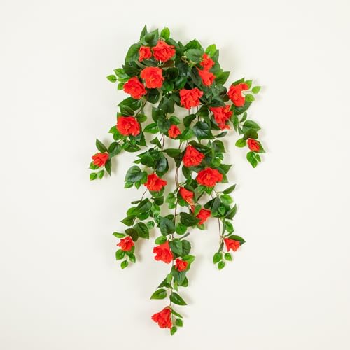 Nearly Natural 41in. UV Resistant Artificial Hibiscus Hanging Plant (Indoor/Outdoor) - Set of 2