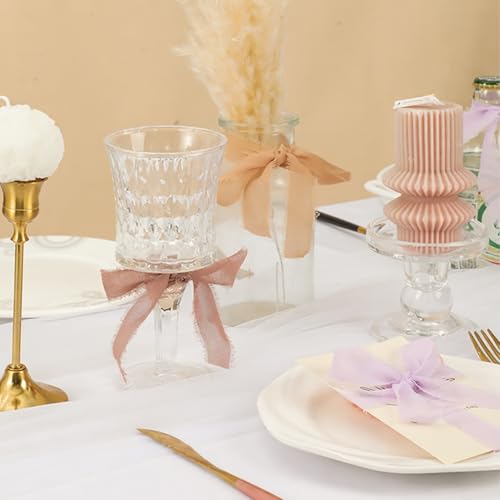 1" x 27 Yd Chiffon Ribbon Mixed Color Ribbons Set 9 Rolls Handmade Fringe Fabric for Wedding Invitations Bridal Bouquets D...