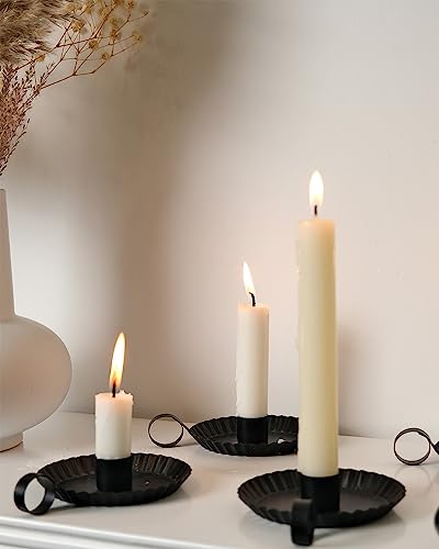 DN DECONATION Candlestick Candle Holders, Black Metal Candle Stick Holders for Taper Candlesticks, Farmhouse Candle Holder...