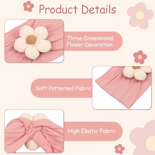CÉLLOT 5 Pcs Baby Flower Headbands Baby Girls Nylon Headbands Soft Hairbands Hair Accessories for Newborn Infant Toddler Kids