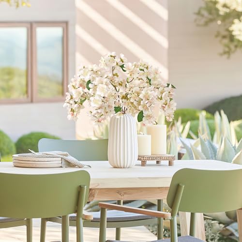 TOCHGREEN Artificial Cherry Blossom Branches 6PCS Fake Flowers Artificial Faux Silk Flowers Plum Tree Blossom Fake Plants ...