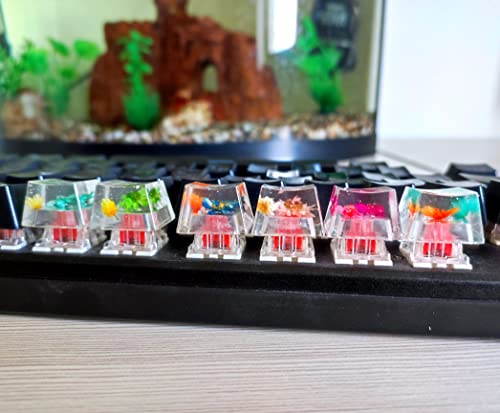 Custom Resin Artisan Escape Keycaps (OEM, R4) for Cherry MX Gaming Mechanical Keyboards, Transparent Flower Cool Esc Key C...