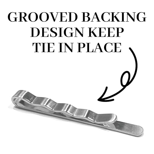 LADY & HOME Tie Clips for Men, Stainless Steel Tie Bars Gifts for Groom, Groomsmen, Father of Groom, Father of Bride, Brot...