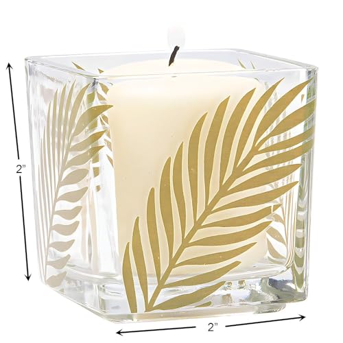 Fun Express - Palm Leaf Square Votive for Wedding - Home Decor - Candles and Candle Accessories - Candle Holders & Accesso...