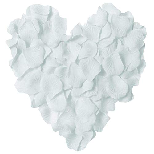 LZXD 1000 Pieces White Artificial Silk Rose Petals Flower Decoration Wedding Party Color White