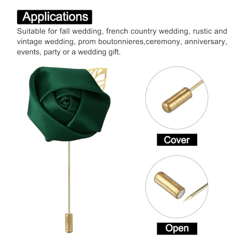 MECCANIXITY Groom Boutonnieres Rose Boutonnieres Pins for Men Wedding Ceremony Anniversary Formal Dinner Party