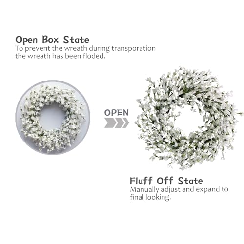 Bibelot Spring Wreath for Front Door, Artificial Forsythia Flower Wreath 18'' Artificial Blossom Flower Decoration Farmhou...