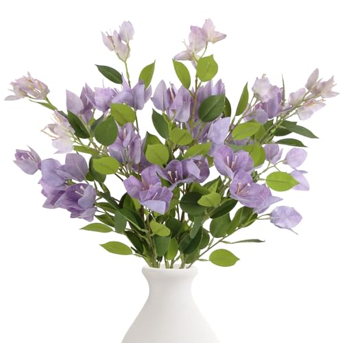 IPOPU 31" Bougainvillea Artificial Flowers 4Pcs Real Touch Bougainvillea Faux Flowers Artificial Branches for Home Decor T...