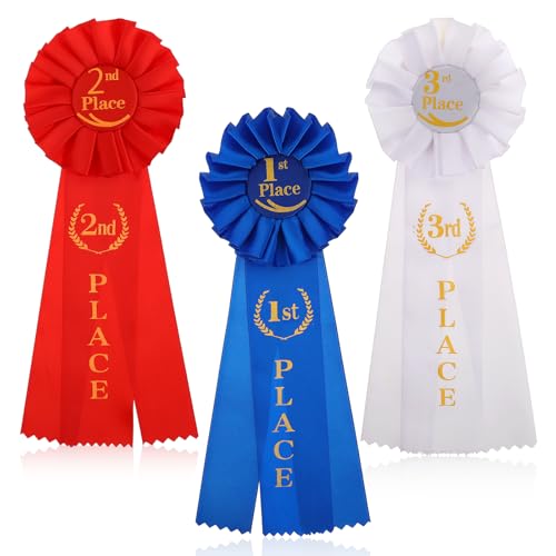 3 Pcs Ribbon Rosette Ribbon Award 1st 2nd 3rd Place Winner Victory Ribbons Award Award Ribbons Medals Prize for Classroom ...