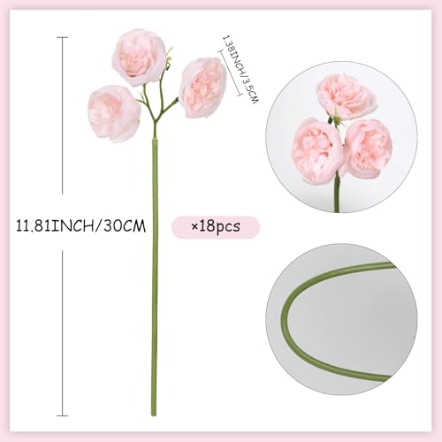 IPOPU Ranunculus Artificial Flowers 18 PCS Silk Flowers Artificial Peonies Faux Ranunculus Flowers for DIY Wedding Bouquet...