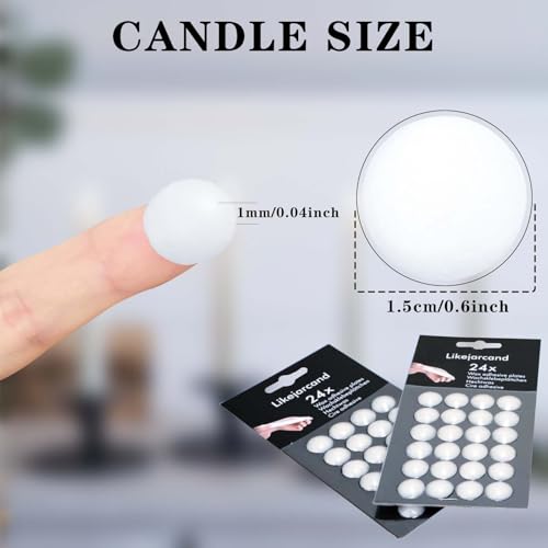24 Dots White Taper Candle Holders Adhesive candl Grips Small Candle Accessories Inserts-Adhesive, Accessori Candles Wax S...