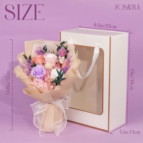 Rosaura Preserved Flowers Bouquets, flowers for Delivery Prime, Forever Roses Bouquets Valentine's Day, Mother's Day, Chri...