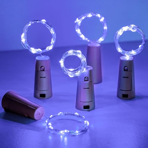 Aluan Wine Bottle Lights with Cork, Christmas Lights 10 Pack 20 LED Mini Fairy String Lights, Waterproof Battery Operated ...