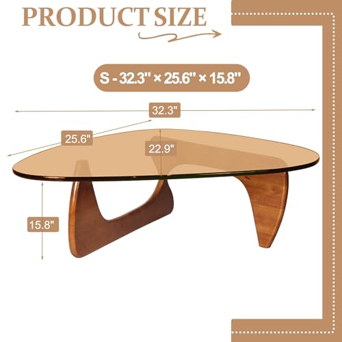 Small Coffee Table, Modern Glass Coffee Tables for Living Room, Mid Century Coffee Table, Funky Minimalist Center Tables f...