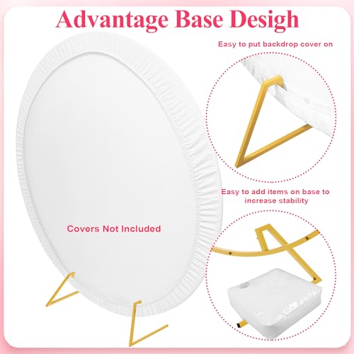 Wokceer Round Backdrop Stand 7.2FT Circle Balloon Arch Frame Circle Backdrop Stand Gold Round Arch for Wedding Birthday Pa...
