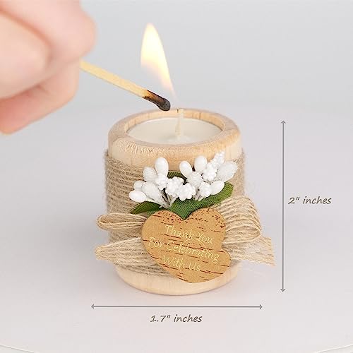 30 Pack Wedding Favors Wood Tealight Candle Holders, Bridal Shower Favors for Guests Bulk, Baptism/Baby Shower Centerpiece...