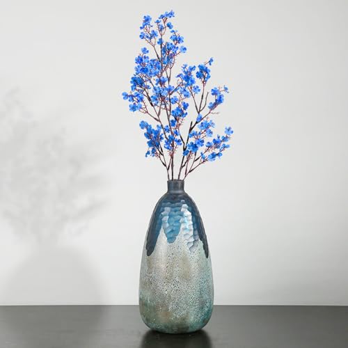 Yastouay Blue Fake Flowers Artificial Flowers, 5 Pcs Real Touch Silk Flowers Faux Artificial Flowers for Decorations, Baby...