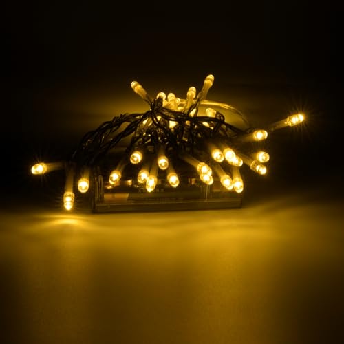 Karlling Battery Operated Christmas Lights,8 Flashing Mode 13 ft Short Clear Wire Led Fairy Light String with Timer for Sm...