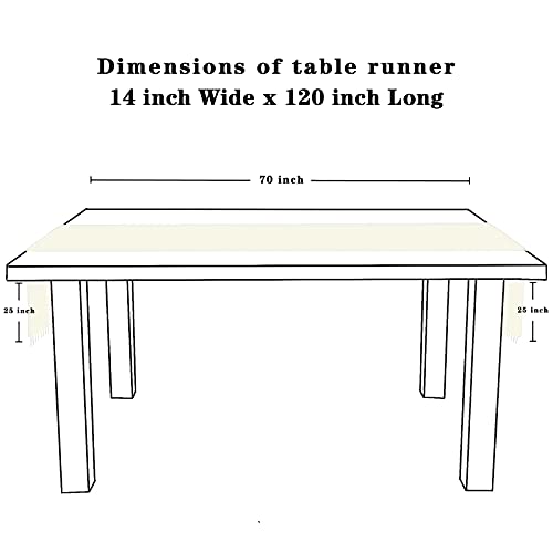 2 Pack Ivory Lace Table Runners 14x120 inch Rectangular Wedding Table Runner Chic Embroidered Chic Table Cloths for Weddin...