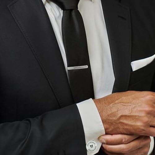 LADY & HOME Tie Clips for Men, Stainless Steel Tie Bars Gifts for Groom, Groomsmen, Father of Groom, Father of Bride, Brot...