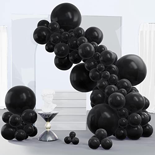 PartyWoo Black Balloons 140 pcs Different Sizes of 18 12 10 5 Inch Black Balloons Arch Kit Garland for Baby Shower Birthda...
