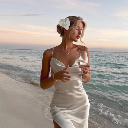 Flower Hair Clips 6 Pcs - Hawaiian Tropical Orchid Hair Clips Bohemian Hairpins with Artificial Silk Flowers for Women Bea...