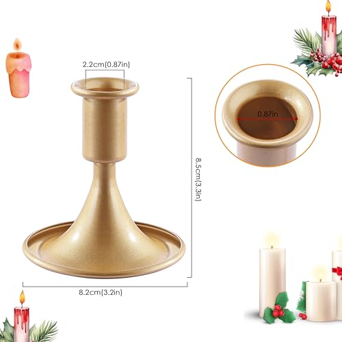 2PCS Candle Holder, OLULU Gold Taper Candle Holders Stand, Candlestick Holders for Table Centerpiece, Wedding, Party, Chri...