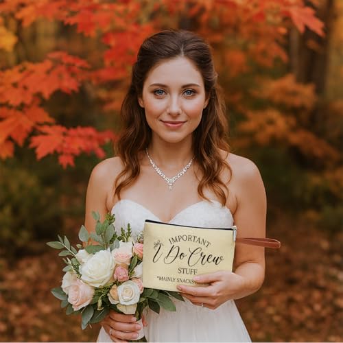 NBIAN 3PCS Luxury Makeup Bag Gift for Bridesmaid Proposal, Bachelorette Swag, Bridal Party - Thoughtful Present Women Ladi...