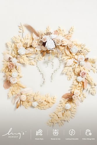 Ling's Moment 9FT Flower Garland for Backdrop Decorations - Wedding Arch Flowers, Eucalyptus & Rose, Artificial Floral Gar...