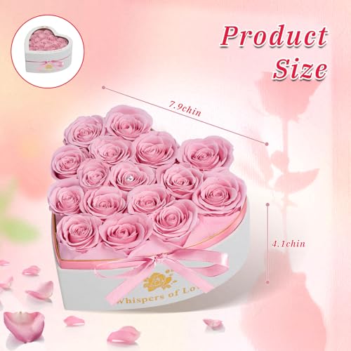 Cooeach Luxury Preserved Roses – Forever Real Roses Flowers for Delivery in a White Box, Preserved Flowers Birthday Gifts ...